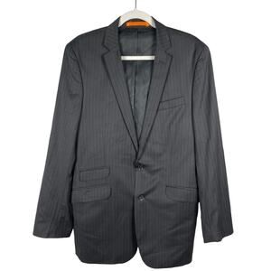 Ben Sherman Men’s 100% Wool Black & Gray Pinstripe‎ Blazer Size 40 Long